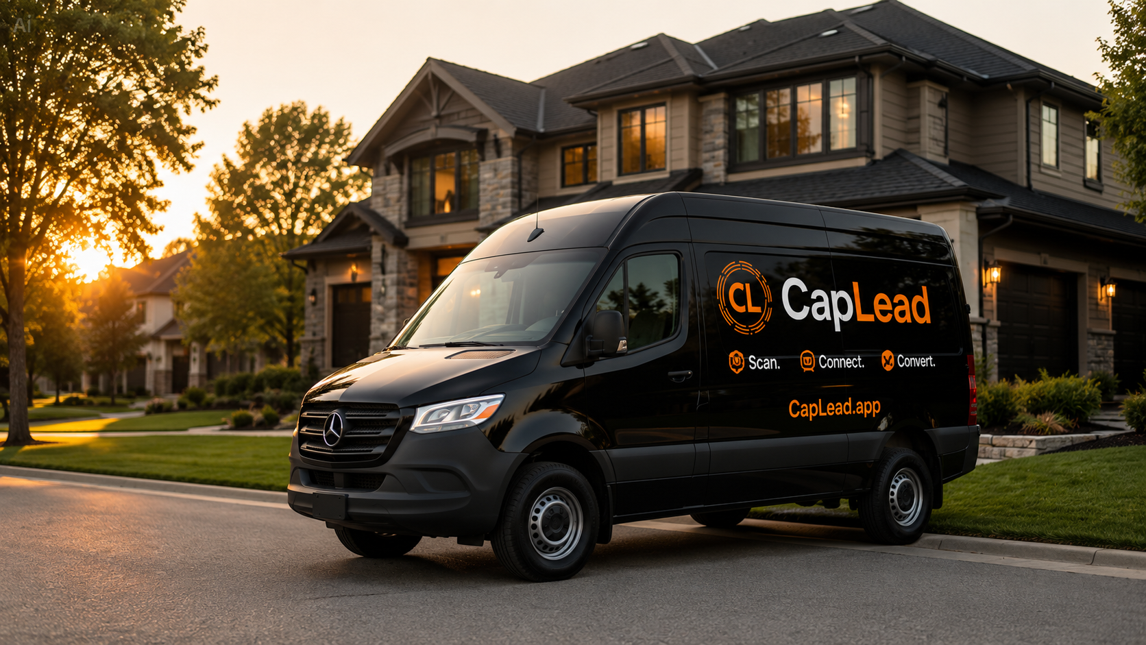 Contractor service van branded with CapLead